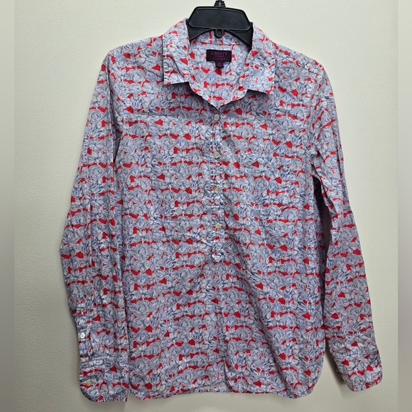 J. Crew Liberty Art Matilda Tulip Popover Shirt Size 10 Floral Cottagecore Artsy - Picture 2 of 8